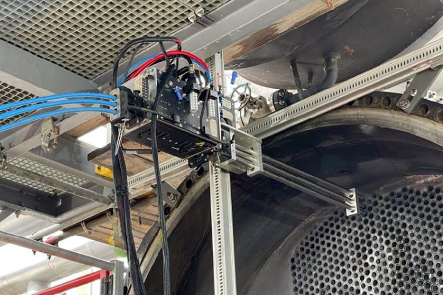 StoneAge Sentinel 3L auto tool used on a heat exchanger at Top energy