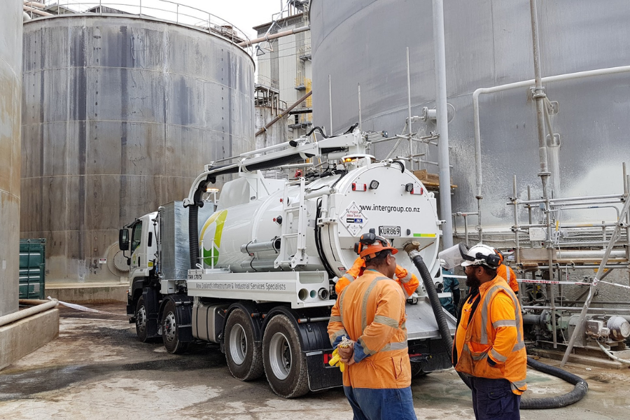 Industrial services team working onsite at Oji during a plant shutdown