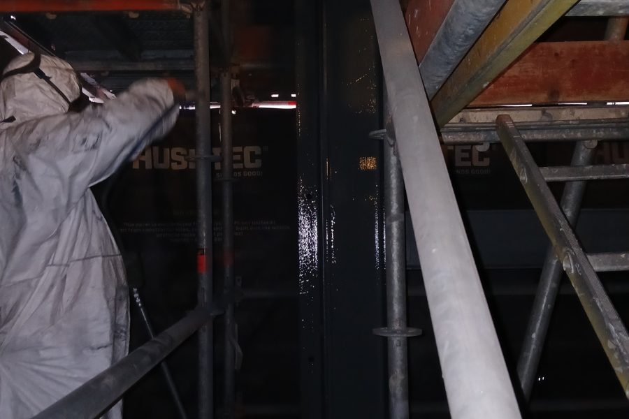 Priming structural steel as part of stage two refurbishment works