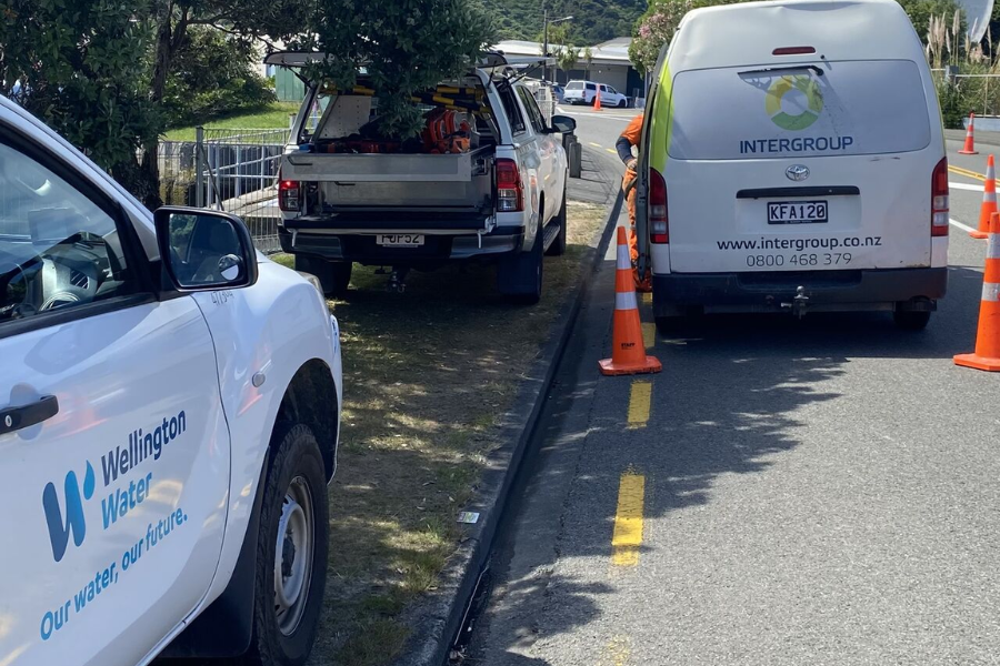 Our team mobilising on a job and setting up cctv for wellington water critical asset inspection.